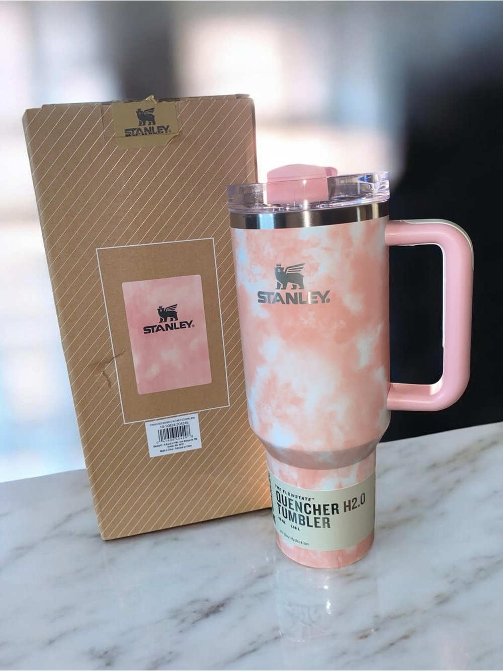 Stanley 40oz Quencher H2.0 Tumbler - Rose Quartz Swirl (New In Box)